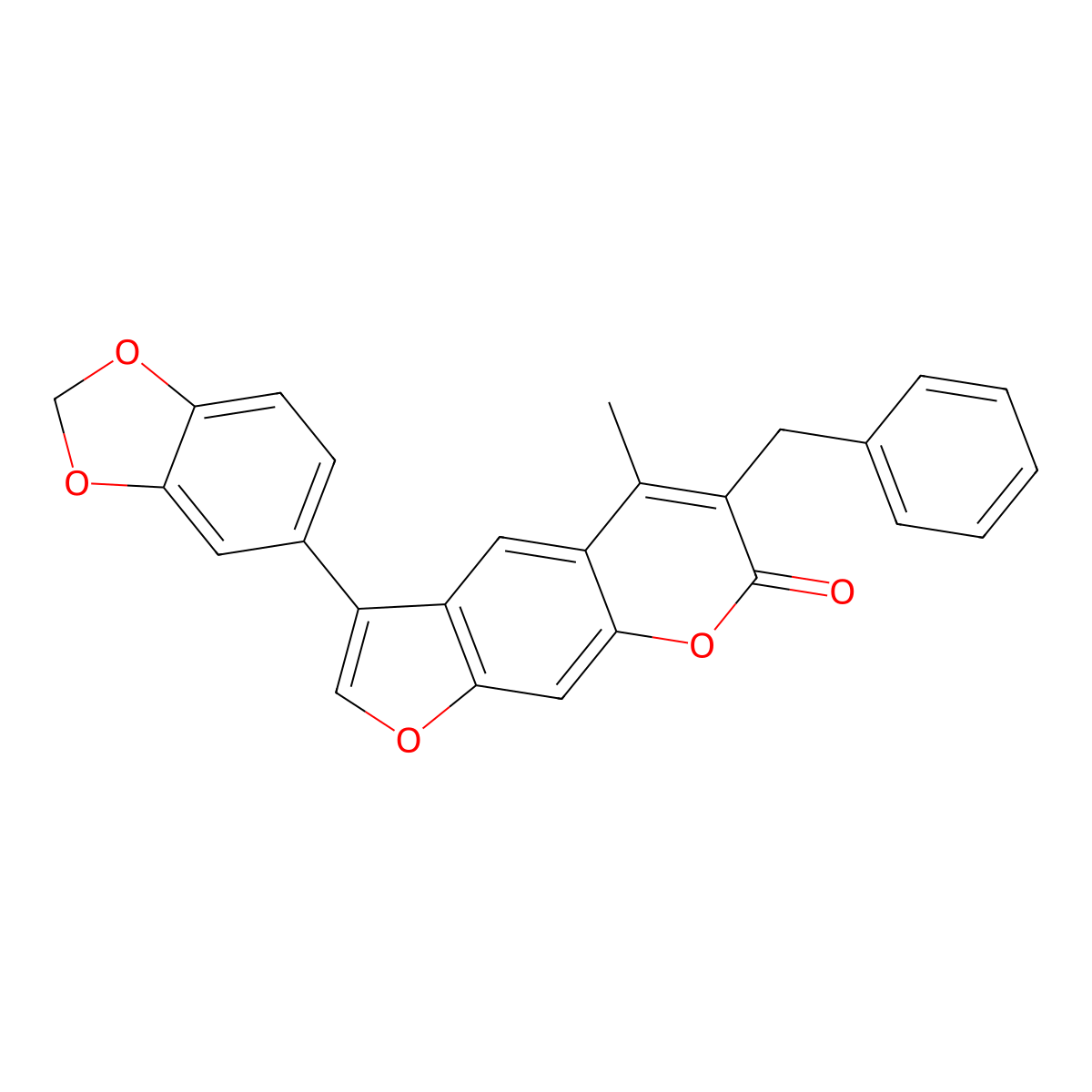 3-(1,3-benzodioxol-5-yl)-6-benzyl-5-methyl-7H-furo[3,2-g]chromen-7-one molecular structure, CAS 374761-43-0