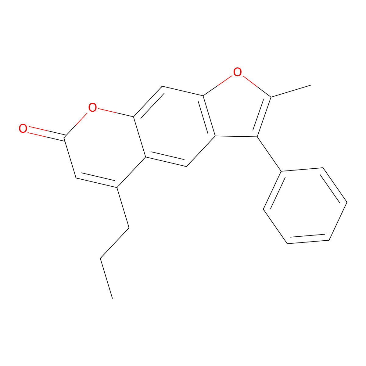 2-methyl-3-phenyl-5-propyl-7H-furo[3,2-g]chromen-7-one molecular structure, CAS 374761-71-4