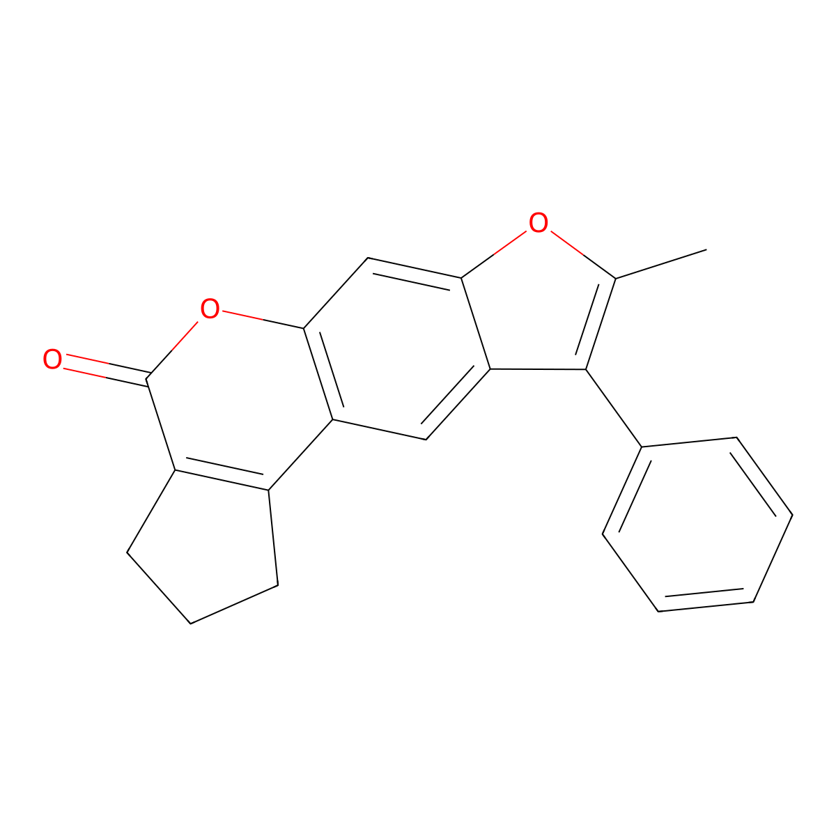 8-methyl-9-phenyl-2,3-dihydrocyclopenta[c]furo[3,2-g]chromen-4(1H)-one molecular structure, CAS 374762-08-0