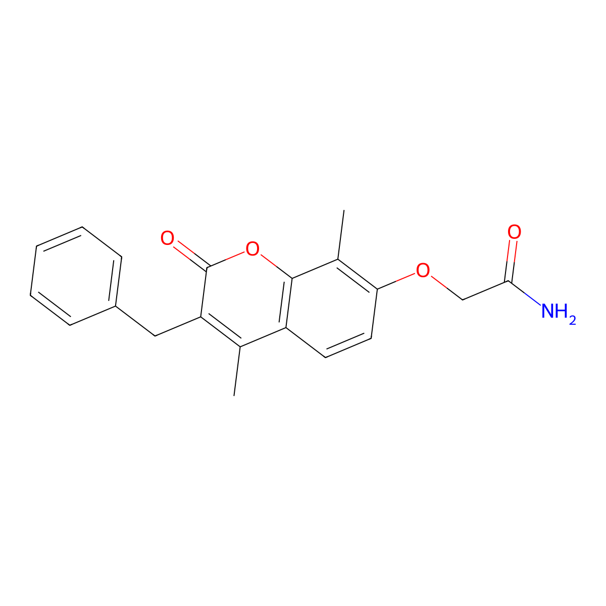 2-[(3-benzyl-4,8-dimethyl-2-oxo-2H-chromen-7-yl)oxy]acetamide molecular structure, CAS 374762-17-1