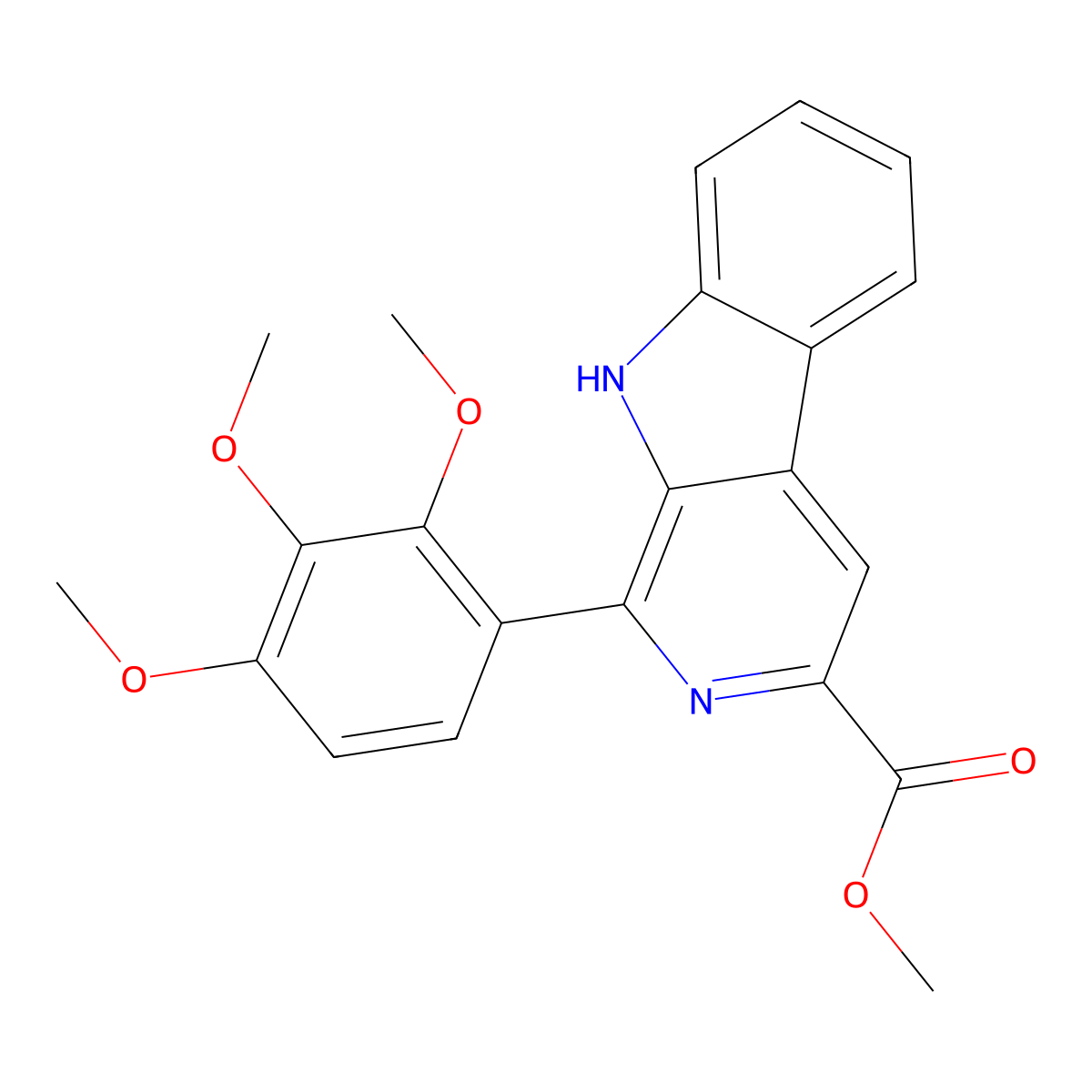 methyl 1-(2,3,4-trimethoxyphenyl)-9H-pyrido[3,4-b]indole-3-carboxylate molecular structure, CAS 374762-19-3