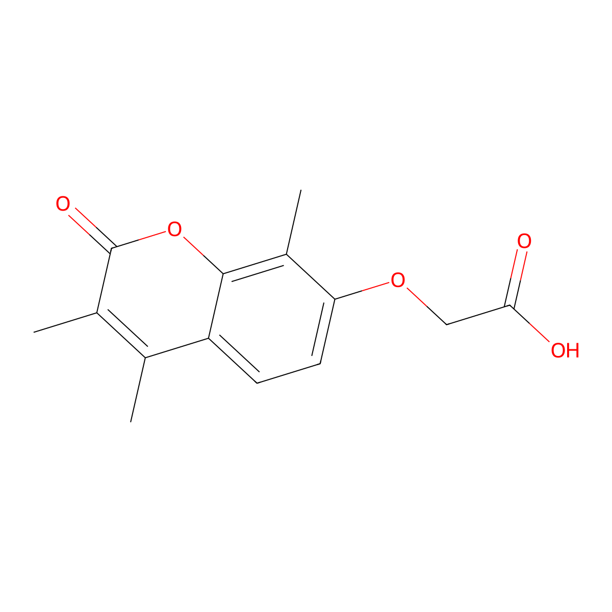 [(3,4,8-trimethyl-2-oxo-2H-chromen-7-yl)oxy]acetic acid molecular structure, CAS 374762-29-5