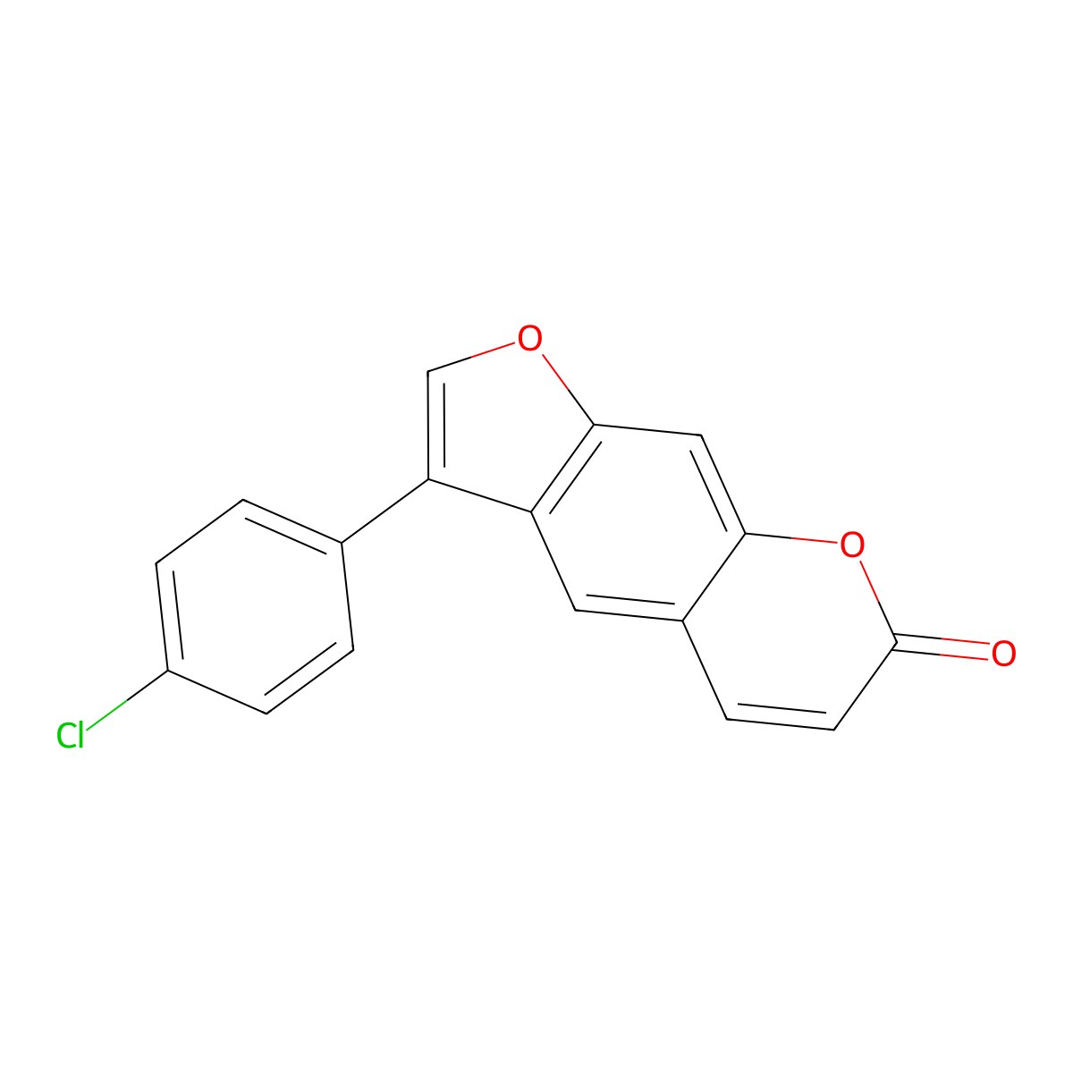 3-(4-chlorophenyl)-7H-furo[3,2-g]chromen-7-one molecular structure, CAS 374762-44-4