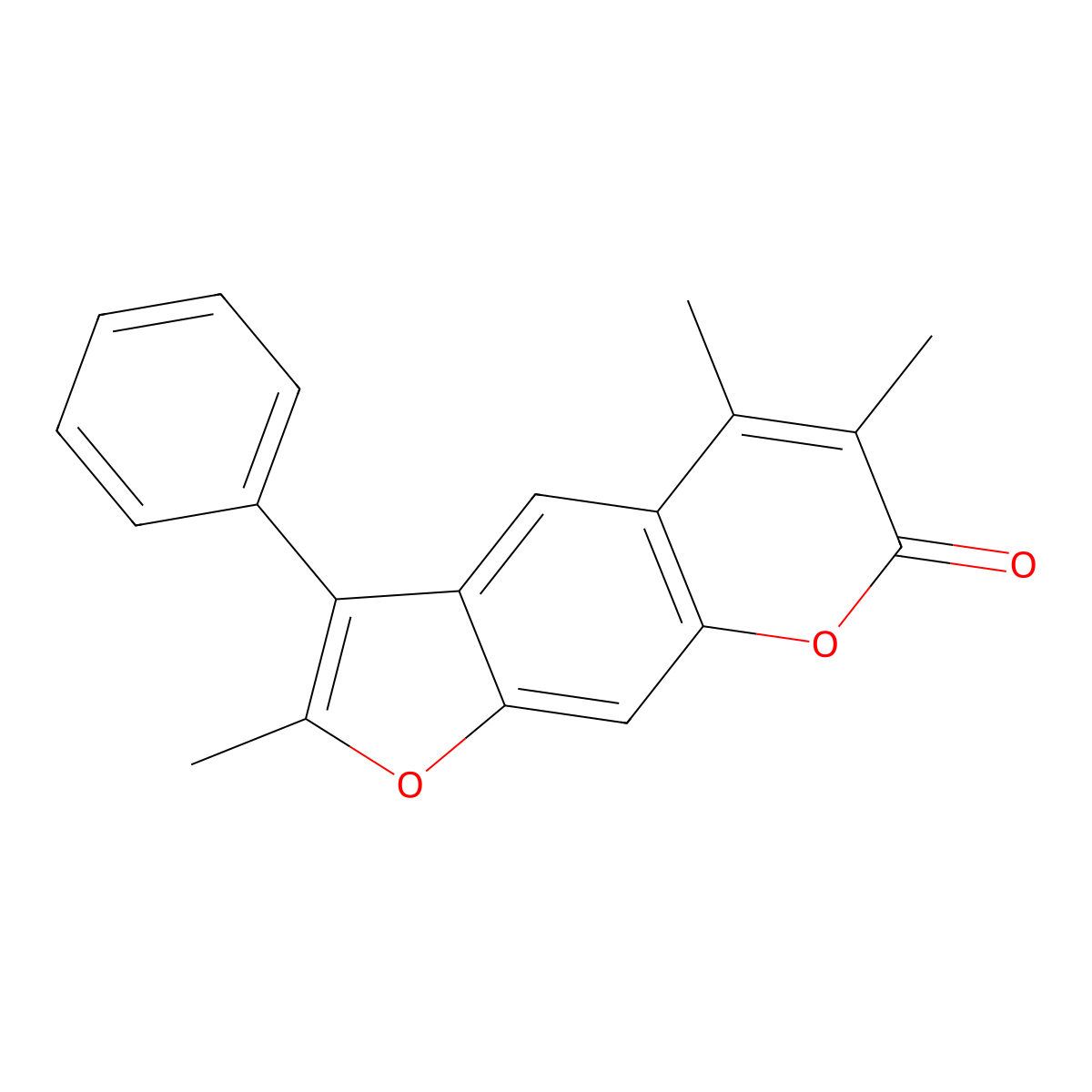 2,5,6-trimethyl-3-phenyl-7H-furo[3,2-g]chromen-7-one molecular structure, CAS 374762-70-6
