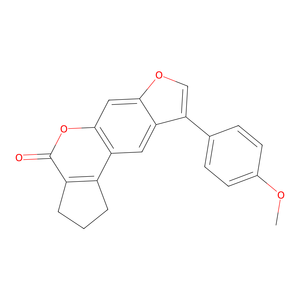 9-(4-methoxyphenyl)-2,3-dihydrocyclopenta[c]furo[3,2-g]chromen-4(1H)-one molecular structure, CAS 374762-71-7