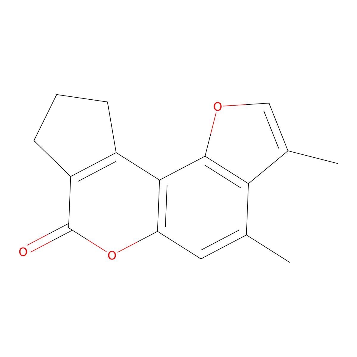 3,4-dimethyl-9,10-dihydrocyclopenta[c]furo[2,3-f]chromen-7(8H)-one molecular structure, CAS 374763-09-4