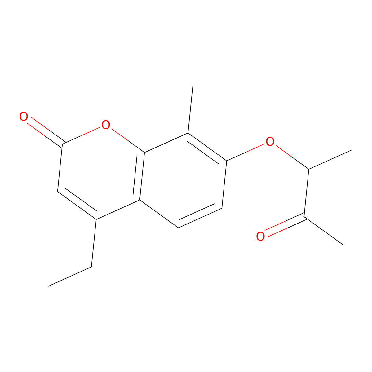 4-ethyl-8-methyl-7-[(3-oxobutan-2-yl)oxy]-2H-chromen-2-one molecular structure, CAS 374763-34-5