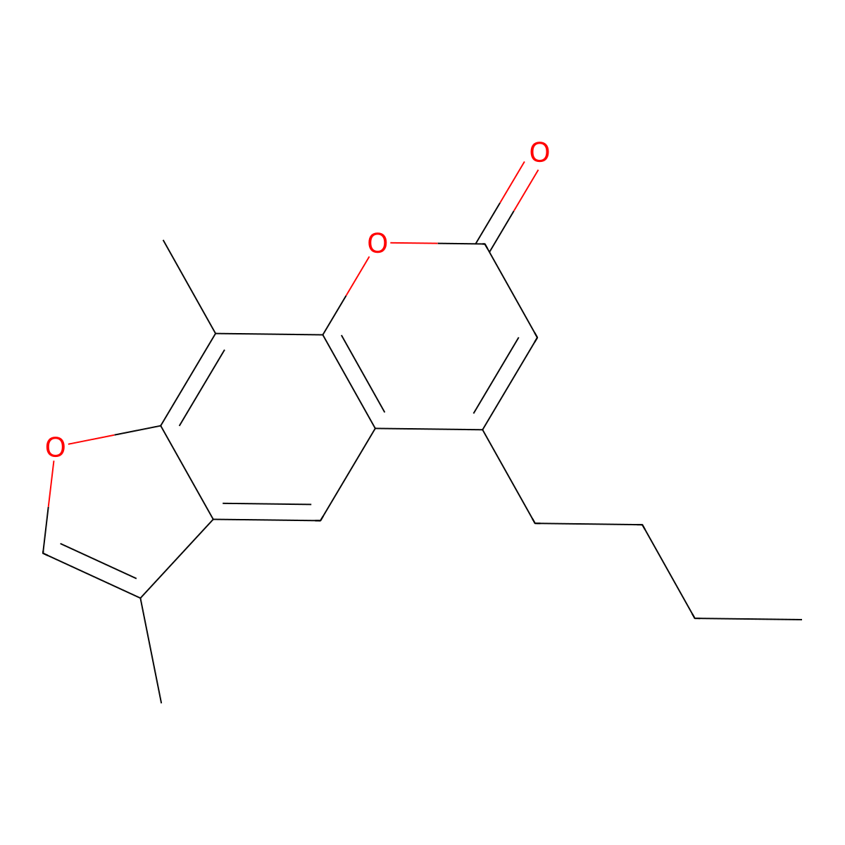 5-butyl-3,9-dimethyl-7H-furo[3,2-g]chromen-7-one molecular structure, CAS 374764-04-2