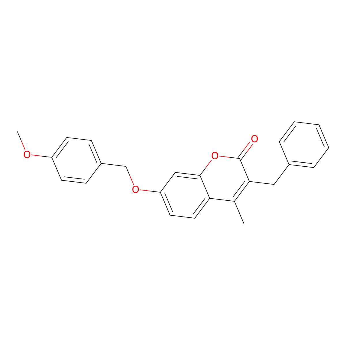 3-Benzyl-7-((4-methoxybenzyl)oxy)-4-methyl-2H-chromen-2-one molecular structure, CAS 374764-06-4