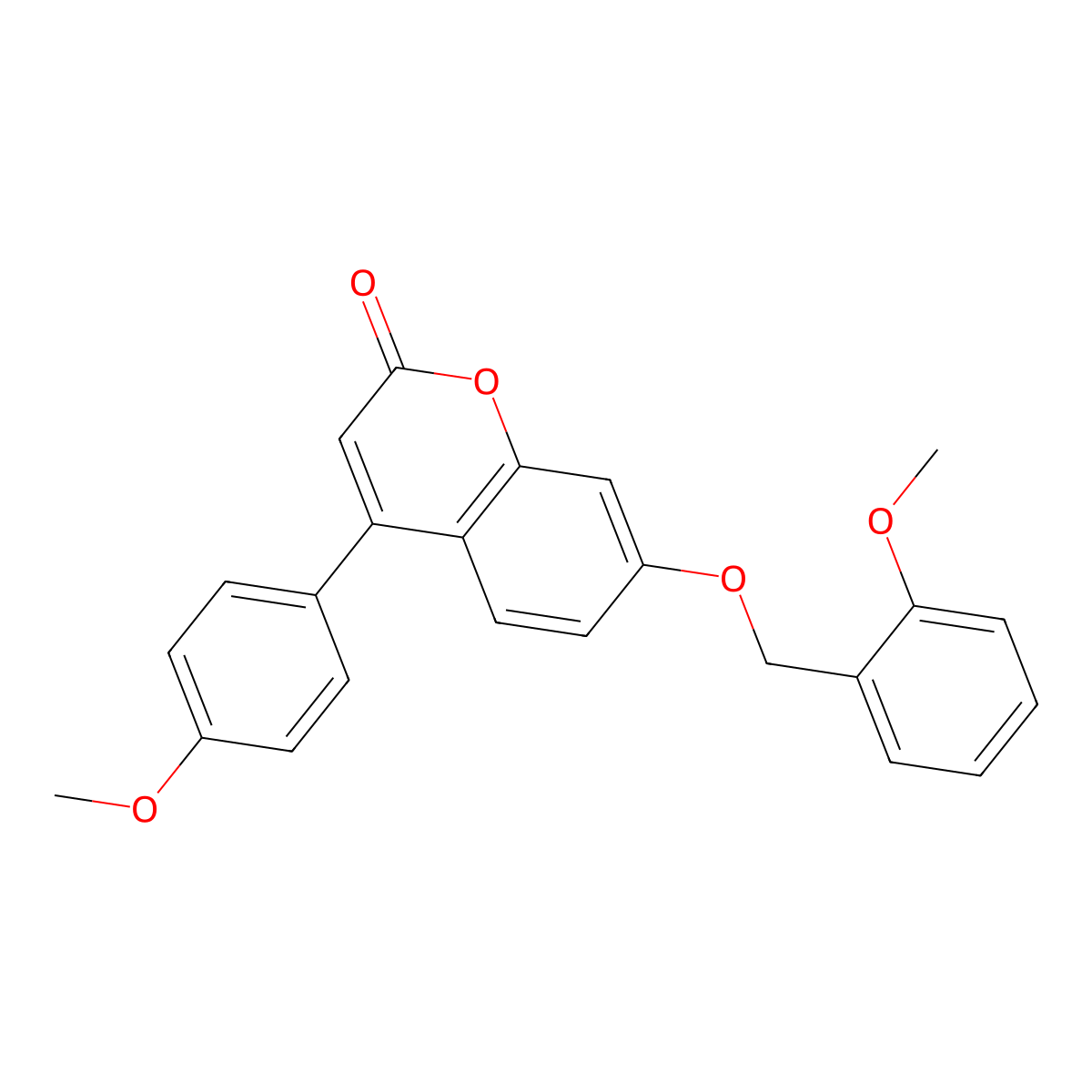 7-[(2-methoxybenzyl)oxy]-4-(4-methoxyphenyl)-2H-chromen-2-one molecular structure, CAS 374764-12-2