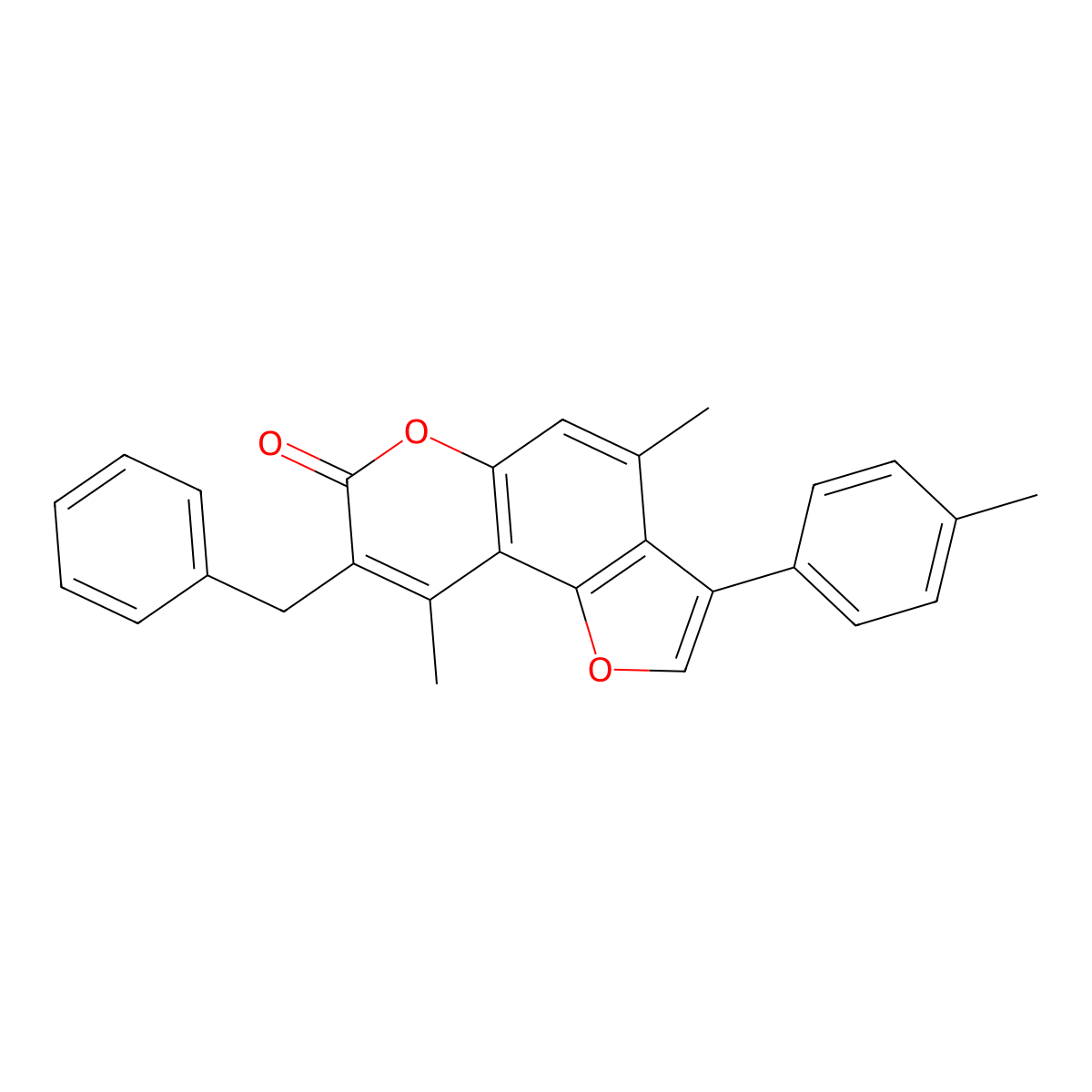 8-benzyl-4,9-dimethyl-3-(4-methylphenyl)-7H-furo[2,3-f]chromen-7-one molecular structure, CAS 374764-14-4