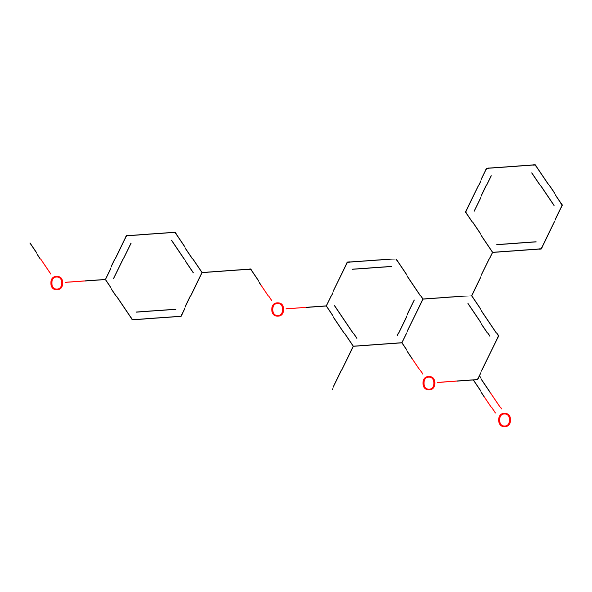7-((4-Methoxybenzyl)oxy)-8-methyl-4-phenyl-2H-chromen-2-one molecular structure, CAS 374764-25-7
