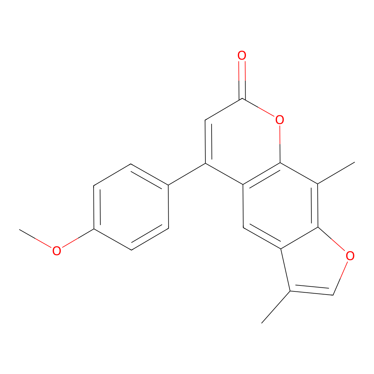 5-(4-methoxyphenyl)-3,9-dimethyl-7H-furo[3,2-g]chromen-7-one molecular structure, CAS 374764-27-9