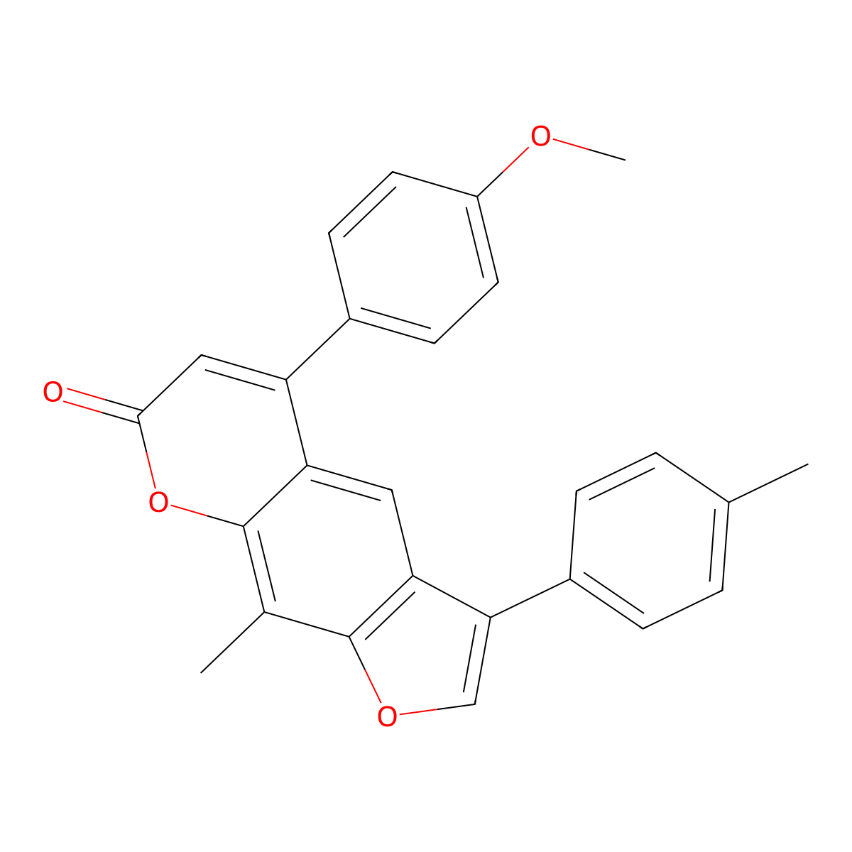 5-(4-methoxyphenyl)-9-methyl-3-(4-methylphenyl)-7H-furo[3,2-g]chromen-7-one molecular structure, CAS 374764-31-5