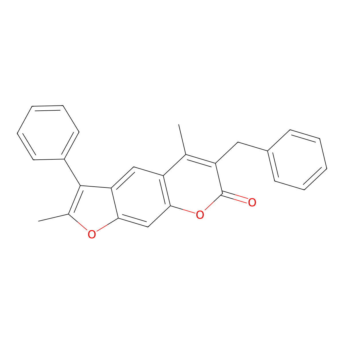 6-benzyl-2,5-dimethyl-3-phenyl-7H-furo[3,2-g]chromen-7-one molecular structure, CAS 374764-42-8
