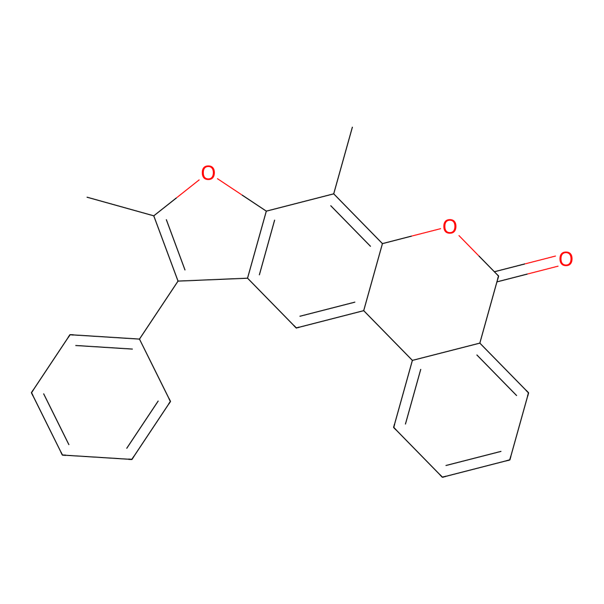 7,9-dimethyl-10-phenyl-5H-benzo[c]furo[3,2-g]chromen-5-one molecular structure, CAS 374764-58-6