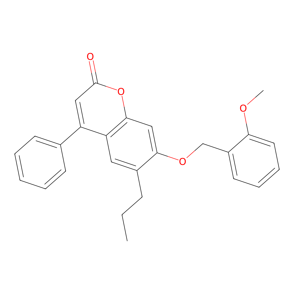 7-[(2-methoxybenzyl)oxy]-4-phenyl-6-propyl-2H-chromen-2-one molecular structure, CAS 374764-61-1