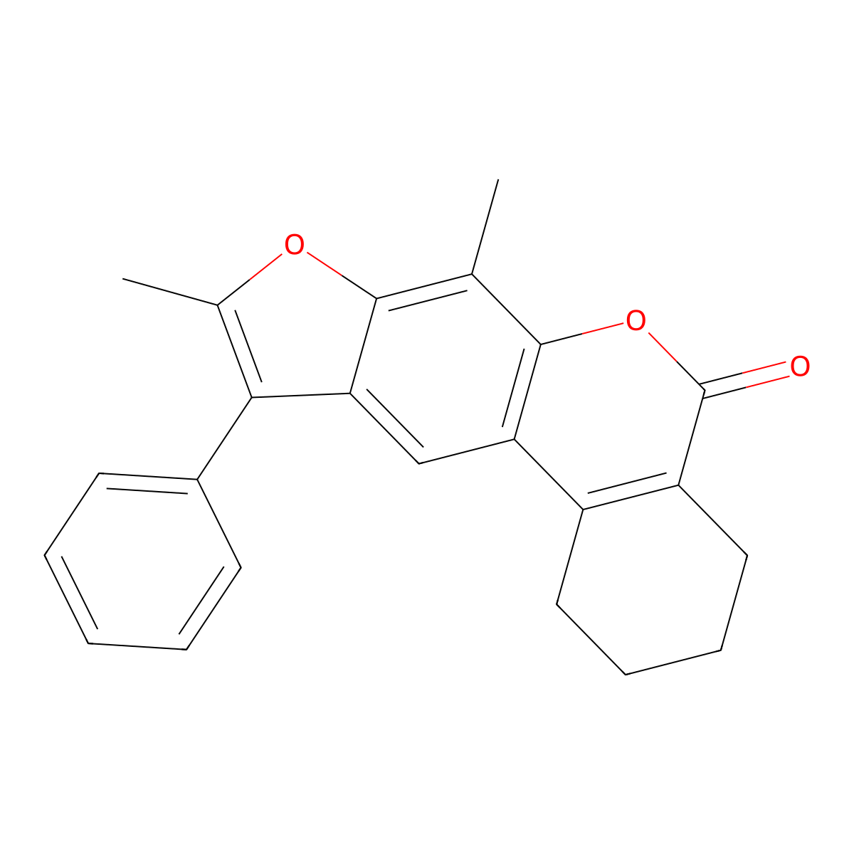 7,9-dimethyl-10-phenyl-1,2,3,4-tetrahydro-5H-benzo[c]furo[3,2-g]chromen-5-one molecular structure, CAS 374764-67-7