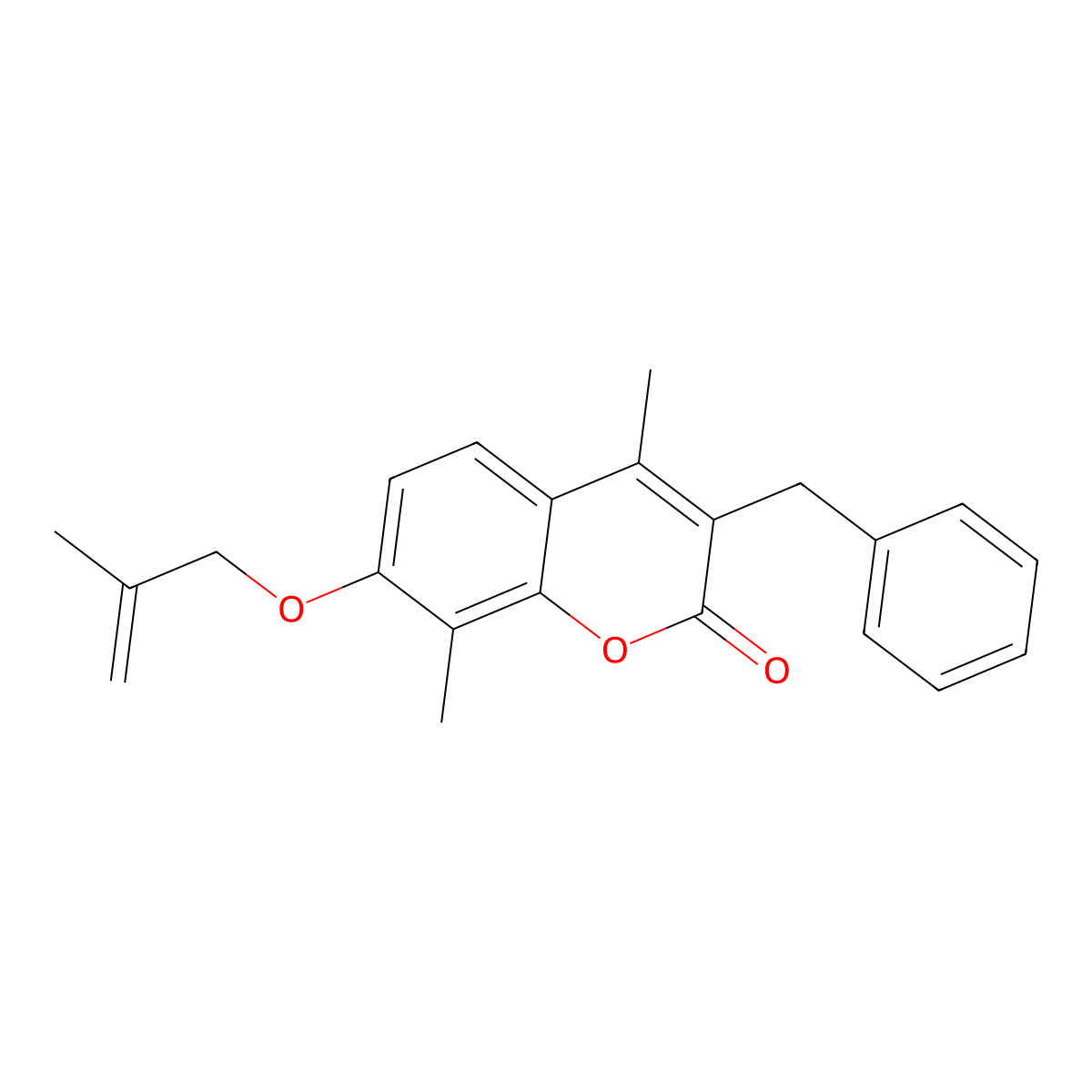 3-benzyl-4,8-dimethyl-7-[(2-methylprop-2-en-1-yl)oxy]-2H-chromen-2-one molecular structure, CAS 374764-71-3