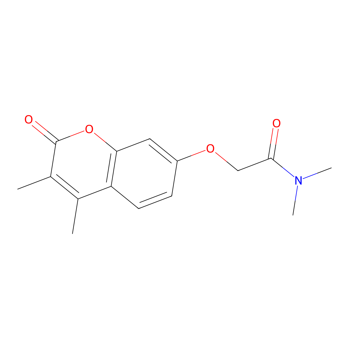 2-((3,4-dimethyl-2-oxo-2H-chromen-7-yl)oxy)-N,N-dimethylacetamide molecular structure, CAS 374764-73-5