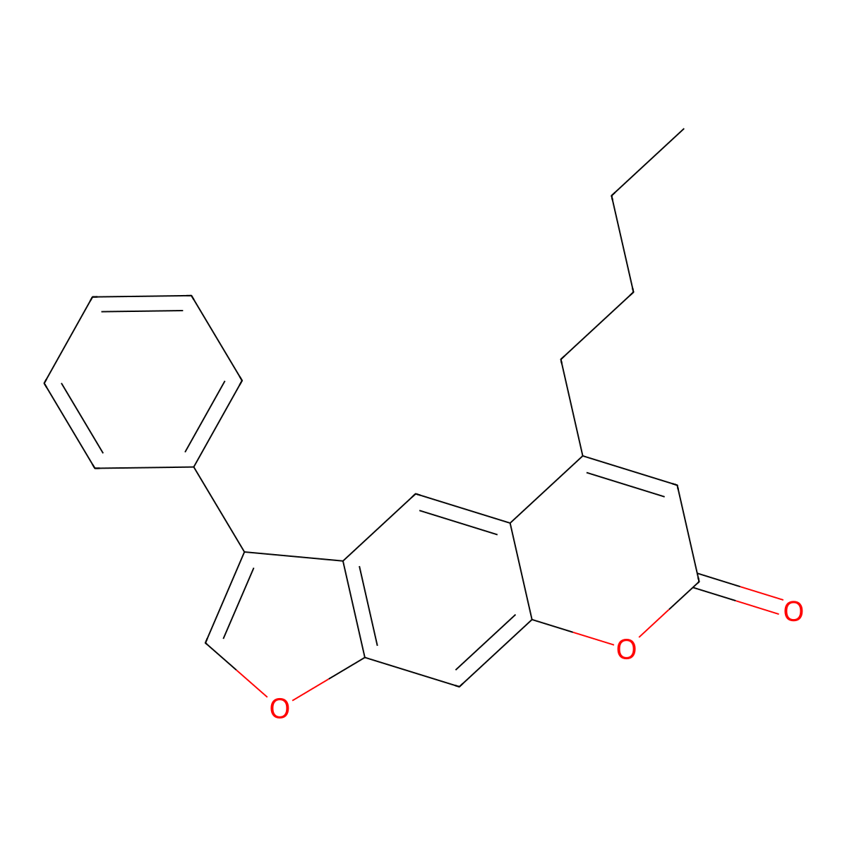 5-butyl-3-phenyl-7H-furo[3,2-g]chromen-7-one molecular structure, CAS 374764-74-6
