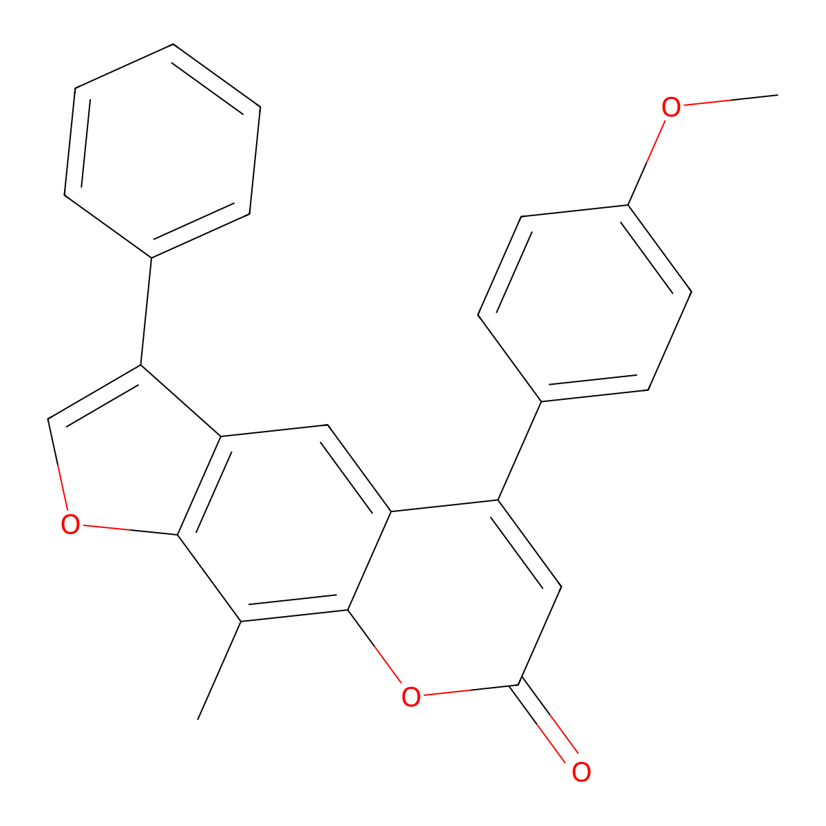 5-(4-methoxyphenyl)-9-methyl-3-phenyl-7H-furo[3,2-g]chromen-7-one molecular structure, CAS 374764-79-1