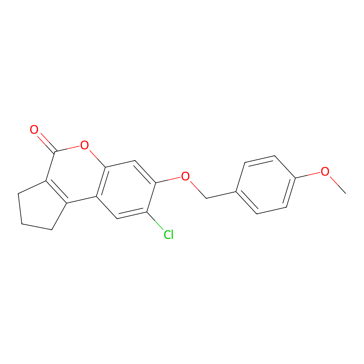 8-chloro-7-[(4-methoxybenzyl)oxy]-2,3-dihydrocyclopenta[c]chromen-4(1H)-one molecular structure, CAS 374764-89-3