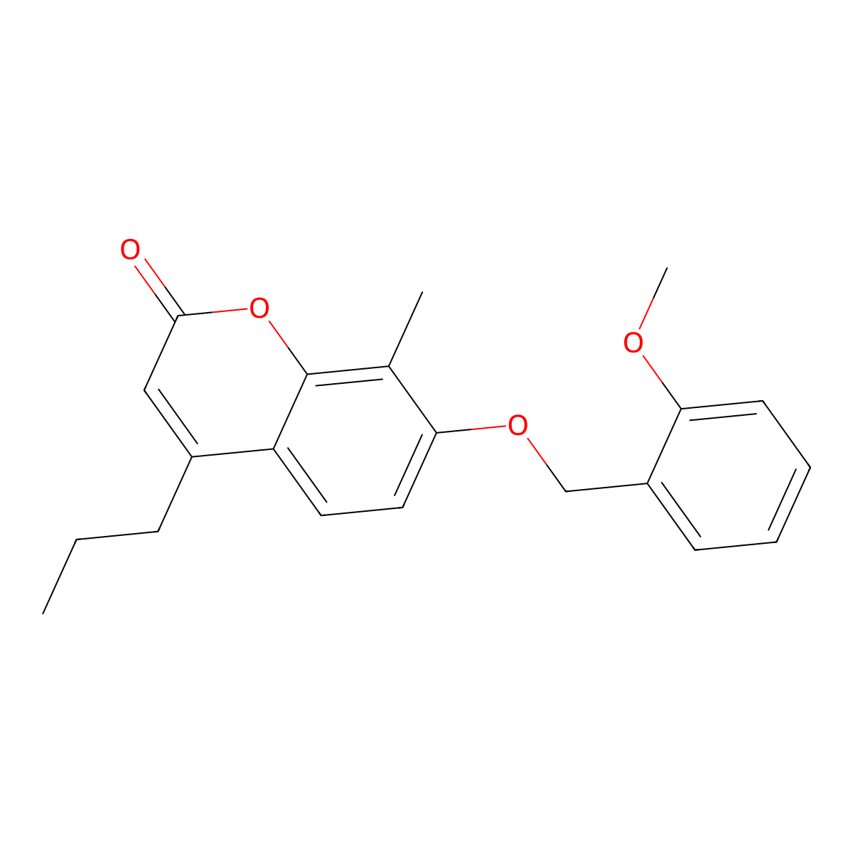 7-[(2-methoxybenzyl)oxy]-8-methyl-4-propyl-2H-chromen-2-one molecular structure, CAS 374764-96-2