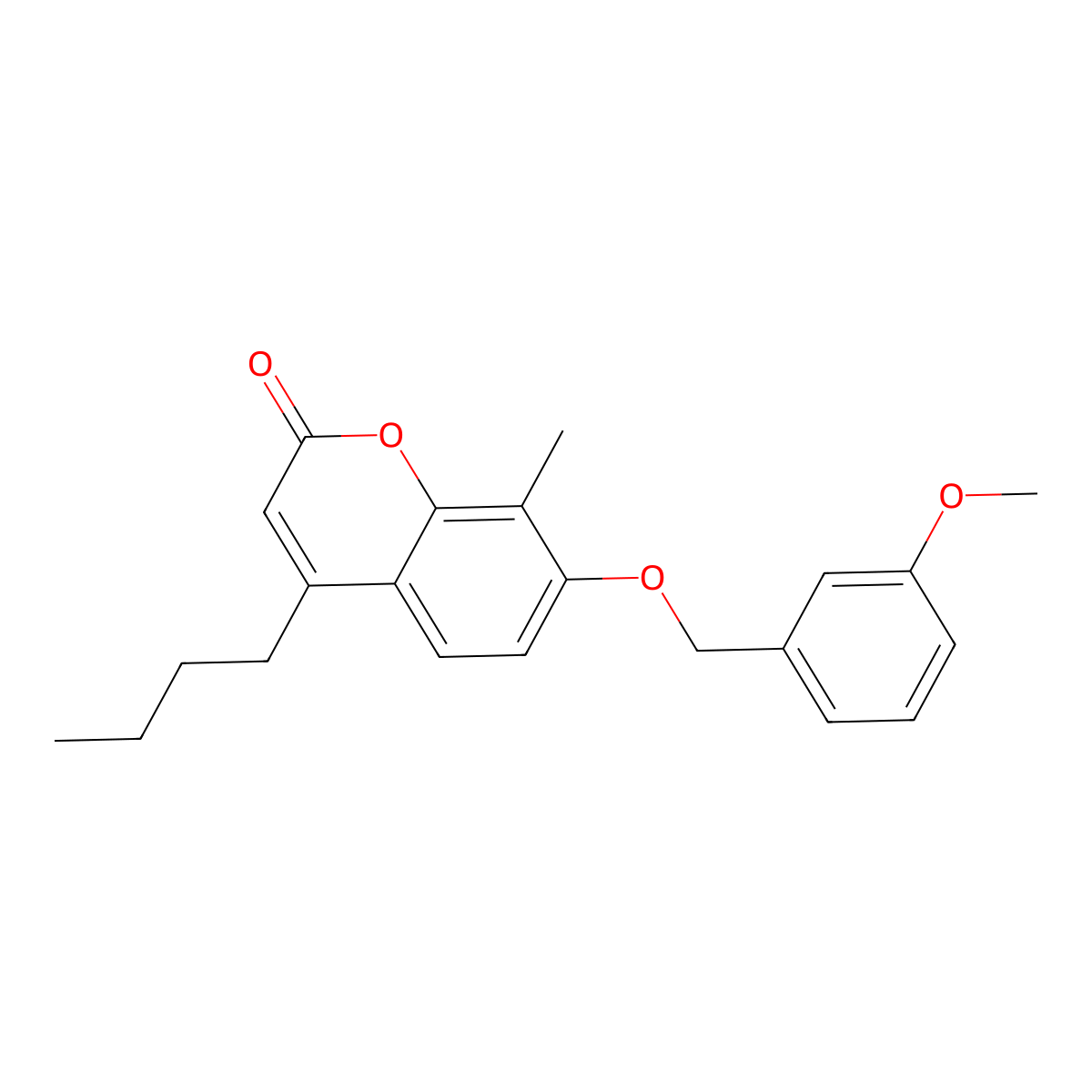 4-butyl-7-[(3-methoxybenzyl)oxy]-8-methyl-2H-chromen-2-one molecular structure, CAS 374765-02-3