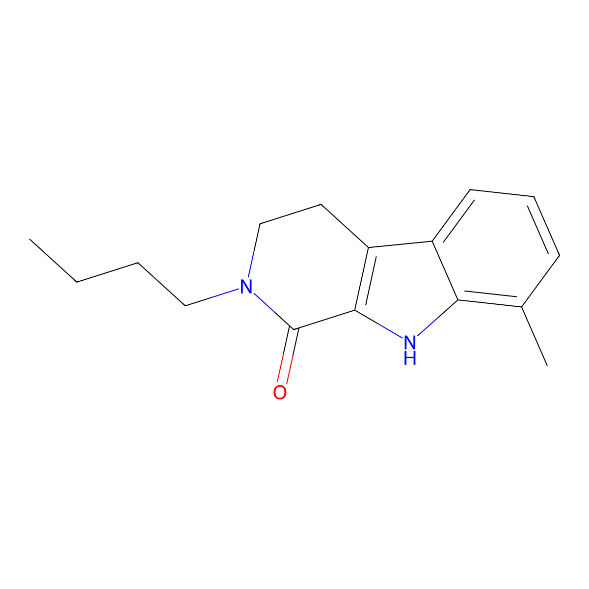 2-butyl-8-methyl-2,3,4,9-tetrahydro-1H-beta-carbolin-1-one molecular structure, CAS 374765-05-6
