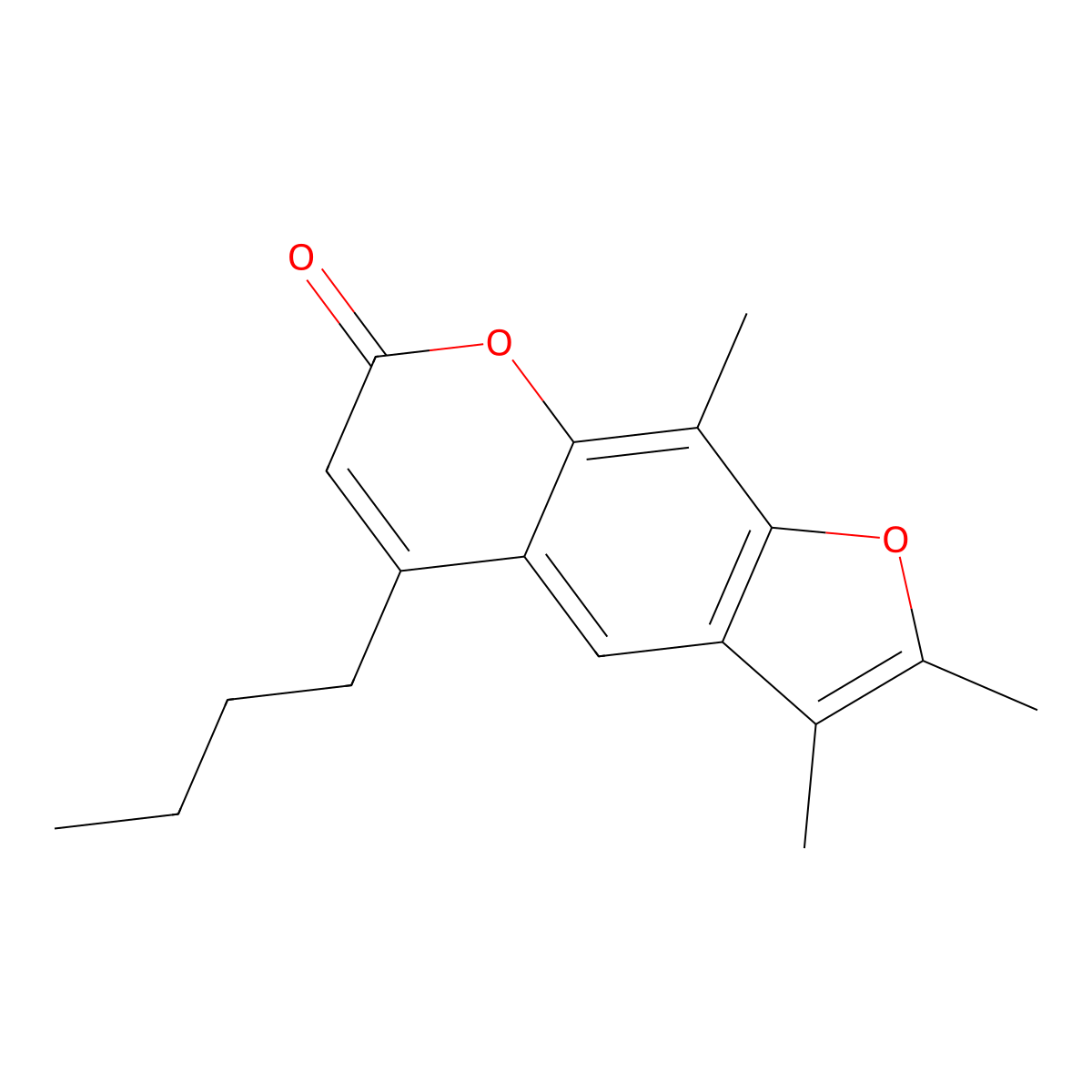 5-butyl-2,3,9-trimethyl-7H-furo[3,2-g]chromen-7-one molecular structure, CAS 374765-14-7