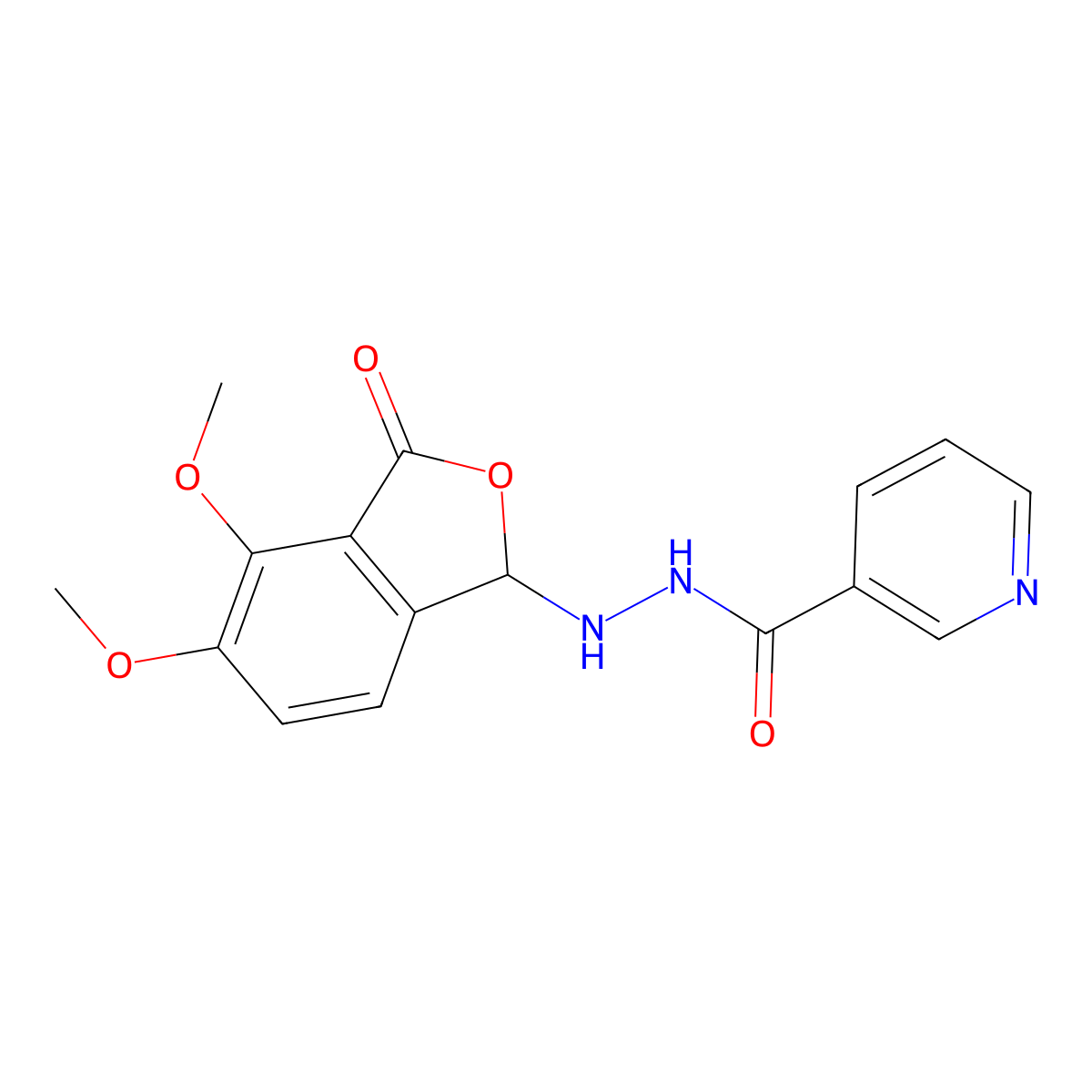 N'-(4,5-dimethoxy-3-oxo-1,3-dihydro-2-benzofuran-1-yl)pyridine-3-carbohydrazide molecular structure, CAS 374765-43-2