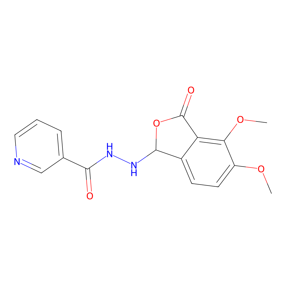 N'-(4,5-dimethoxy-3-oxo-1,3-dihydro-2-benzofuran-1-yl)pyridine-3-carbohydrazide molecular structure, CAS 374765-43-2