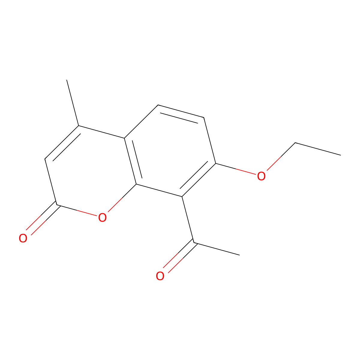 8-acetyl-7-ethoxy-4-methyl-2H-chromen-2-one molecular structure, CAS 374765-49-8