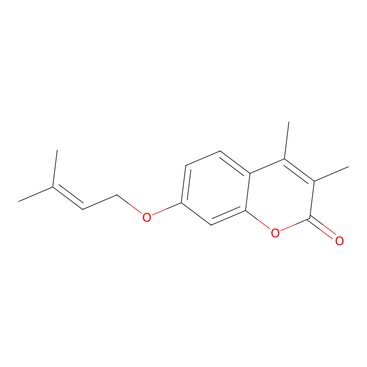3,4-dimethyl-7-[(3-methylbut-2-en-1-yl)oxy]-2H-chromen-2-one molecular structure, CAS 374765-51-2