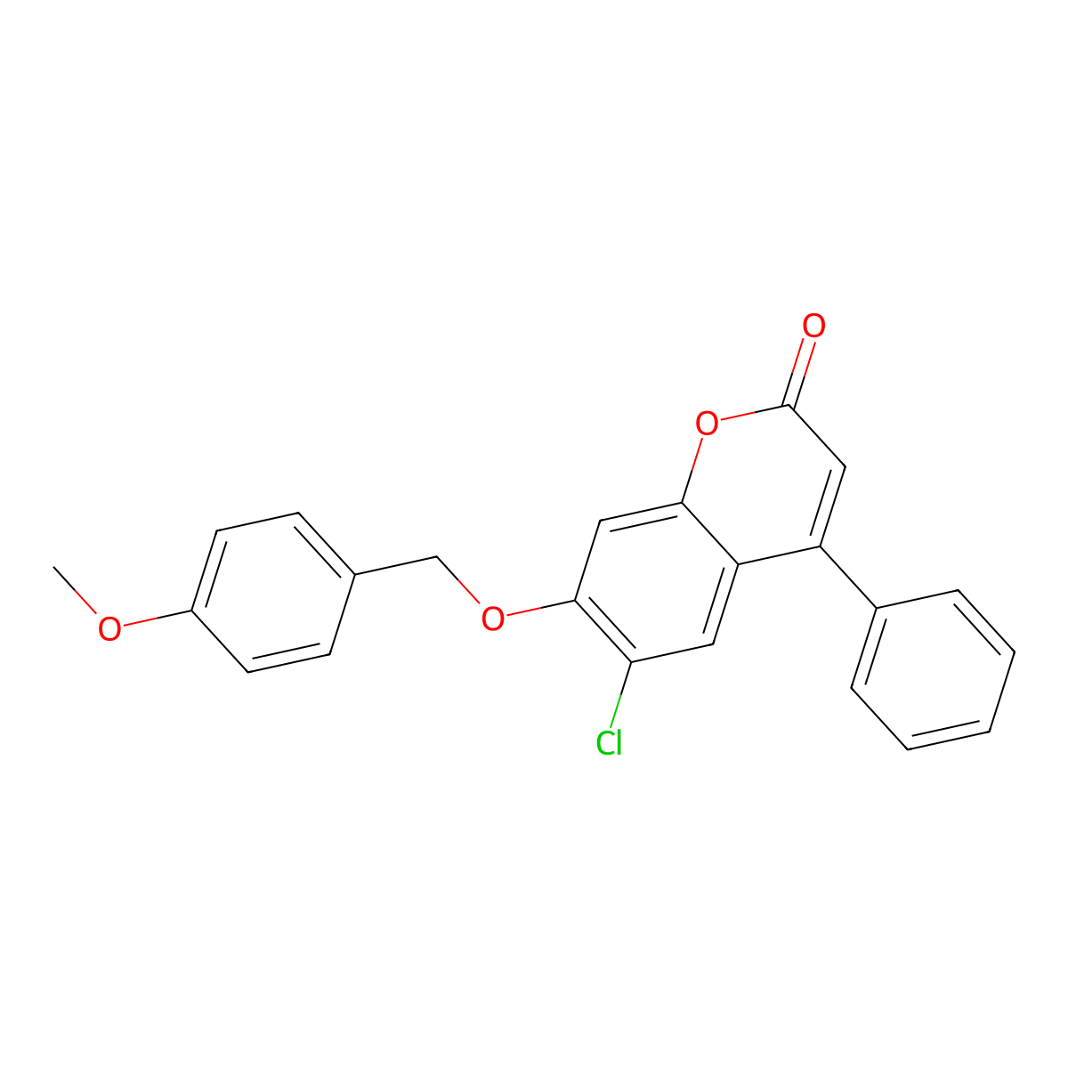 6-chloro-7-[(4-methoxybenzyl)oxy]-4-phenyl-2H-chromen-2-one molecular structure, CAS 374765-56-7