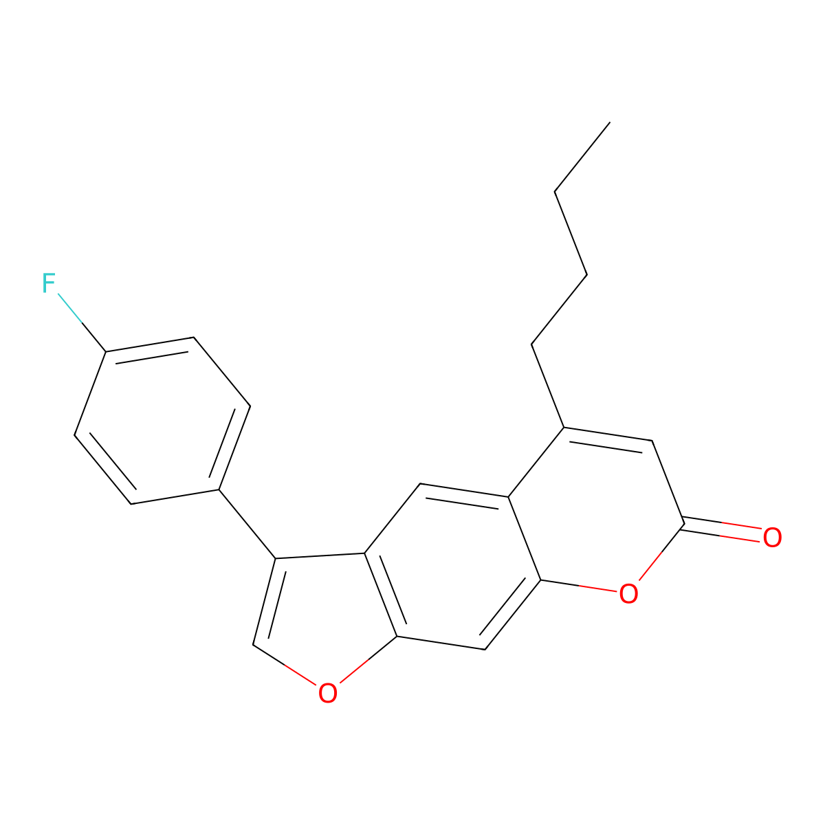 5-butyl-3-(4-fluorophenyl)-7H-furo[3,2-g]chromen-7-one molecular structure, CAS 374765-59-0