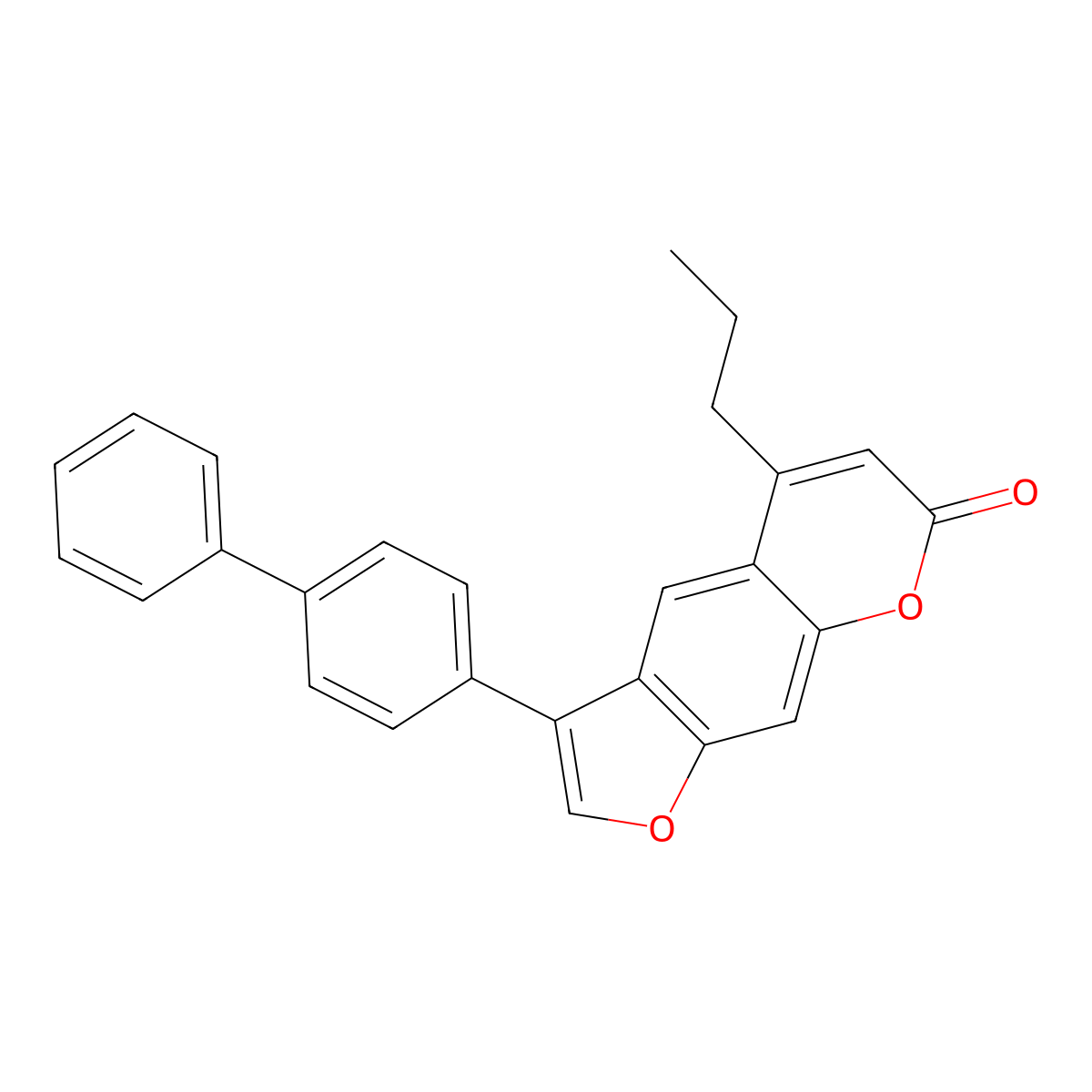 3-(4-biphenylyl)-5-propyl-7H-furo[3,2-g]chromen-7-one molecular structure, CAS 374765-81-8