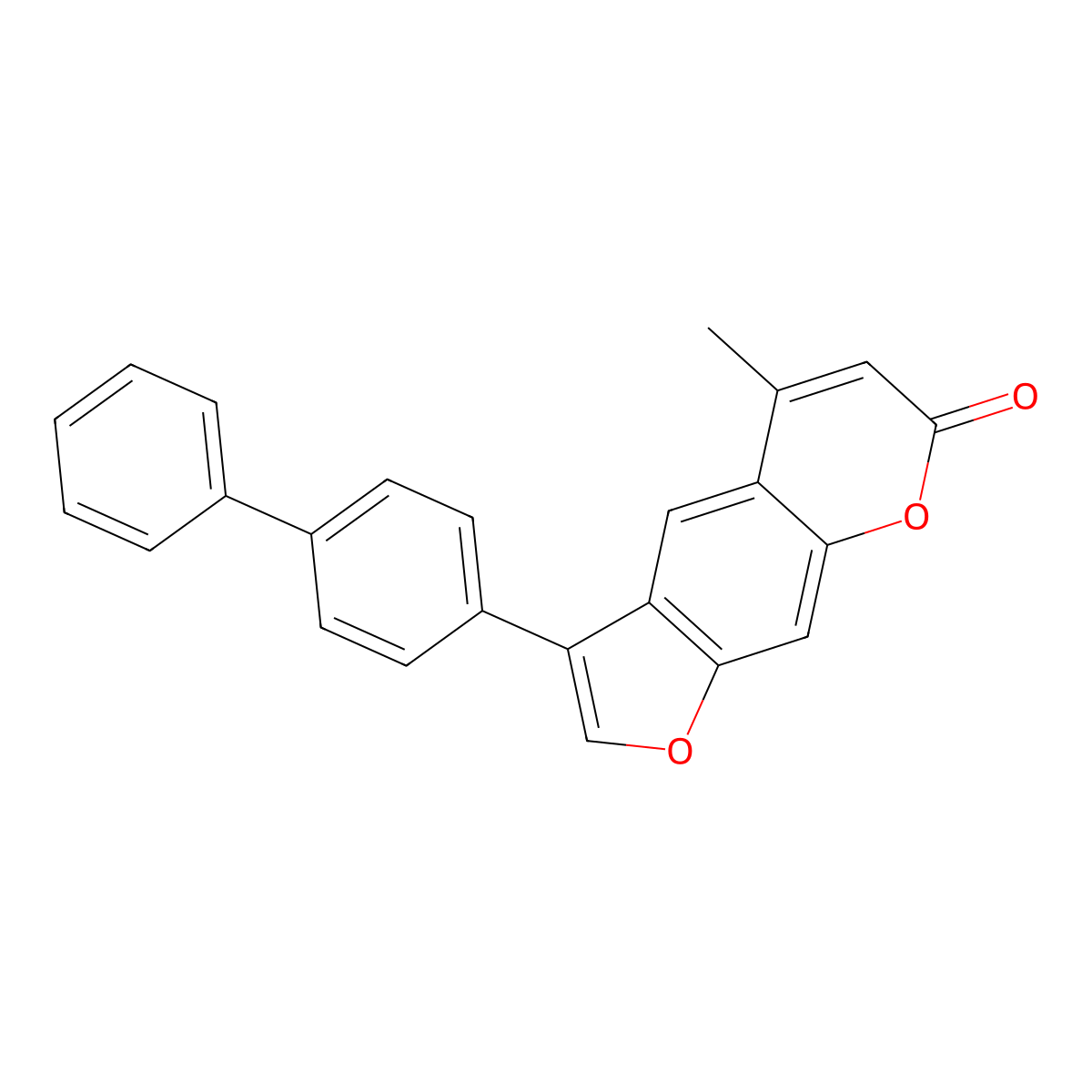 3-(biphenyl-4-yl)-5-methyl-7H-furo[3,2-g]chromen-7-one molecular structure, CAS 374765-82-9