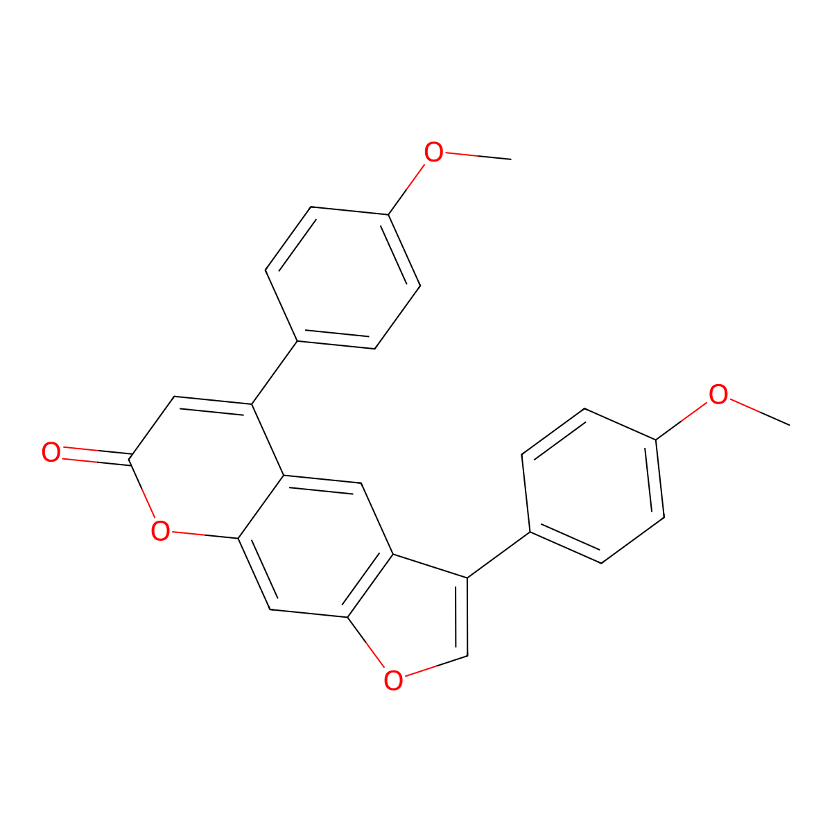 3,5-bis(4-methoxyphenyl)-7H-furo[3,2-g]chromen-7-one molecular structure, CAS 374765-98-7