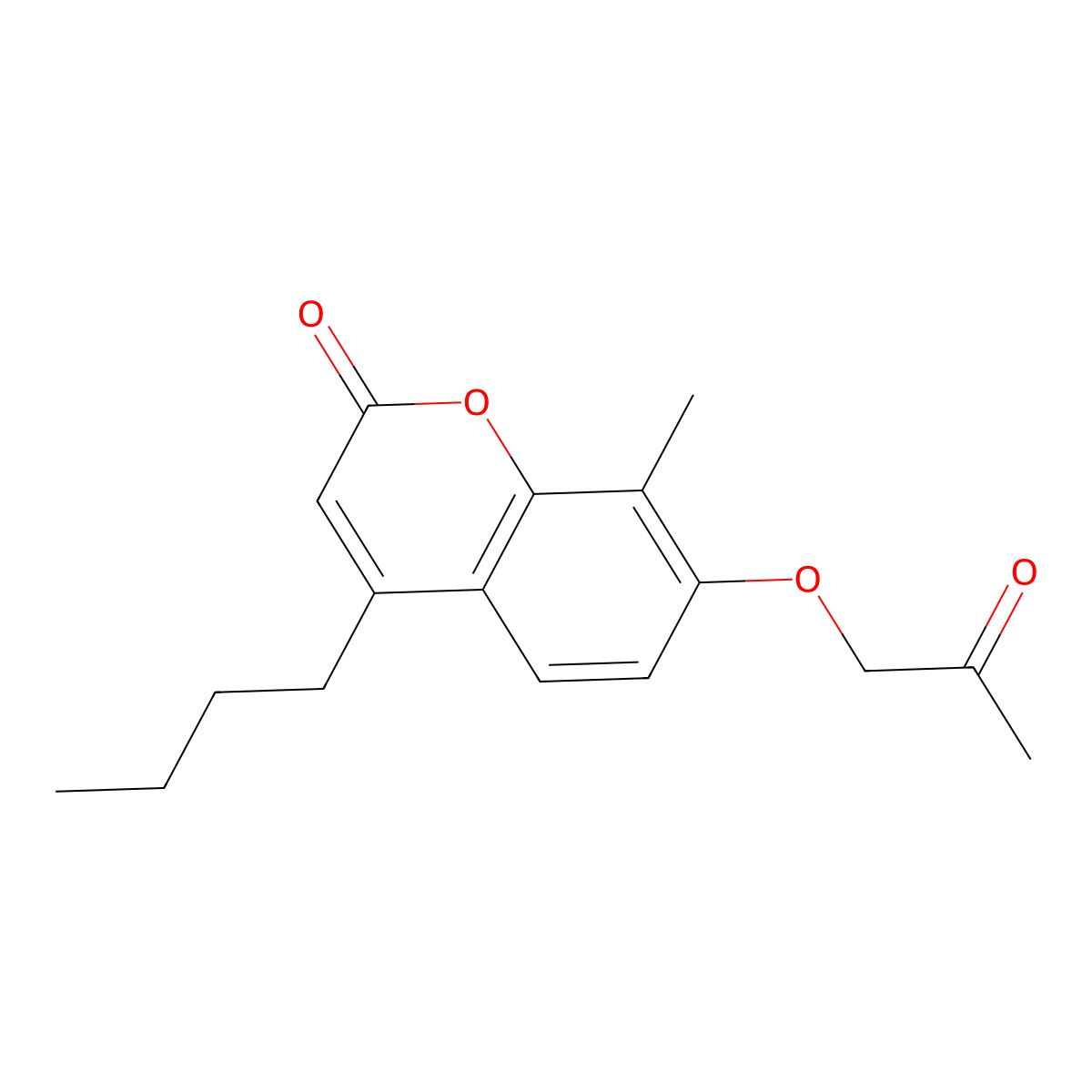 4-butyl-8-methyl-7-(2-oxopropoxy)-2H-chromen-2-one molecular structure, CAS 374766-00-4