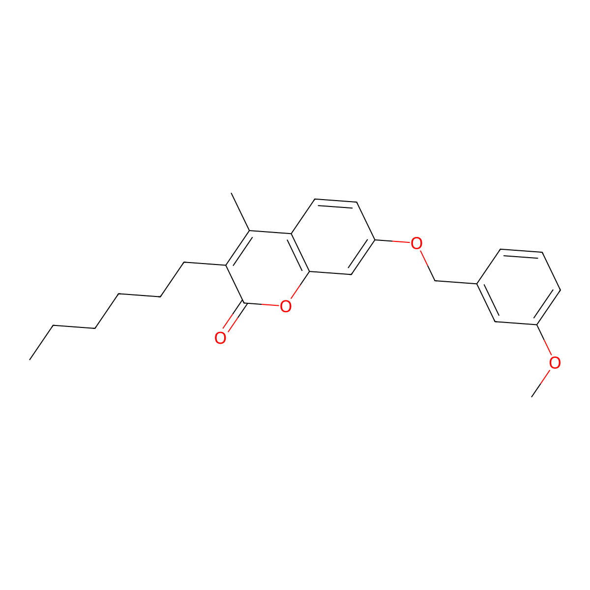 3-hexyl-7-[(3-methoxybenzyl)oxy]-4-methyl-2H-chromen-2-one molecular structure, CAS 374766-20-8