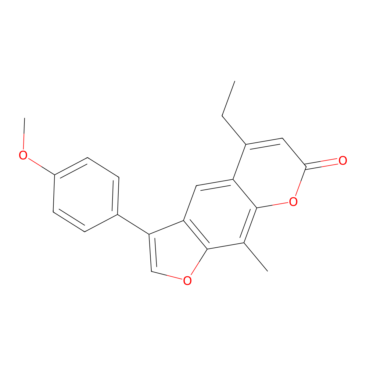 5-ethyl-3-(4-methoxyphenyl)-9-methyl-7H-furo[3,2-g]chromen-7-one molecular structure, CAS 374766-35-5