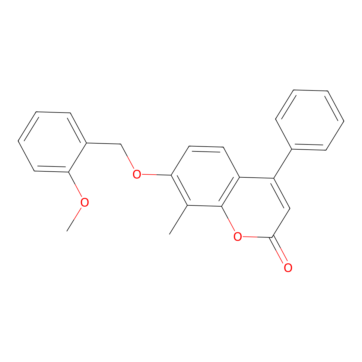 7-[(2-methoxybenzyl)oxy]-8-methyl-4-phenyl-2H-chromen-2-one molecular structure, CAS 374766-39-9