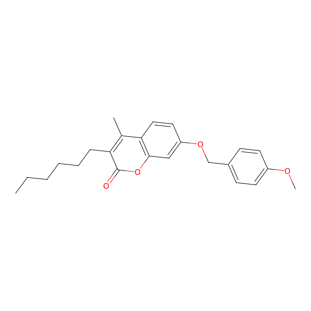 3-hexyl-7-[(4-methoxybenzyl)oxy]-4-methyl-2H-chromen-2-one molecular structure, CAS 374766-76-4