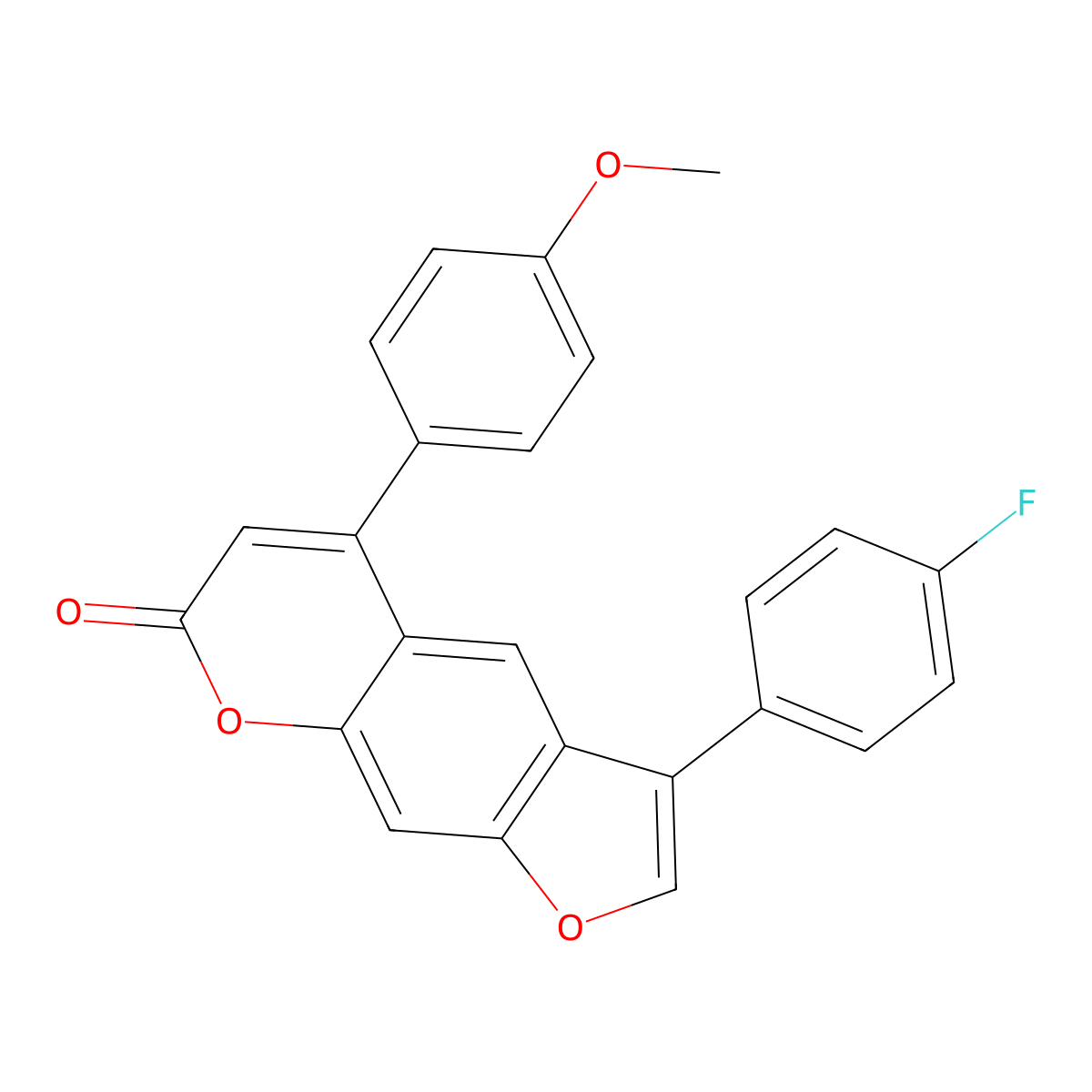 3-(4-fluorophenyl)-5-(4-methoxyphenyl)-7H-furo[3,2-g]chromen-7-one molecular structure, CAS 374767-15-4