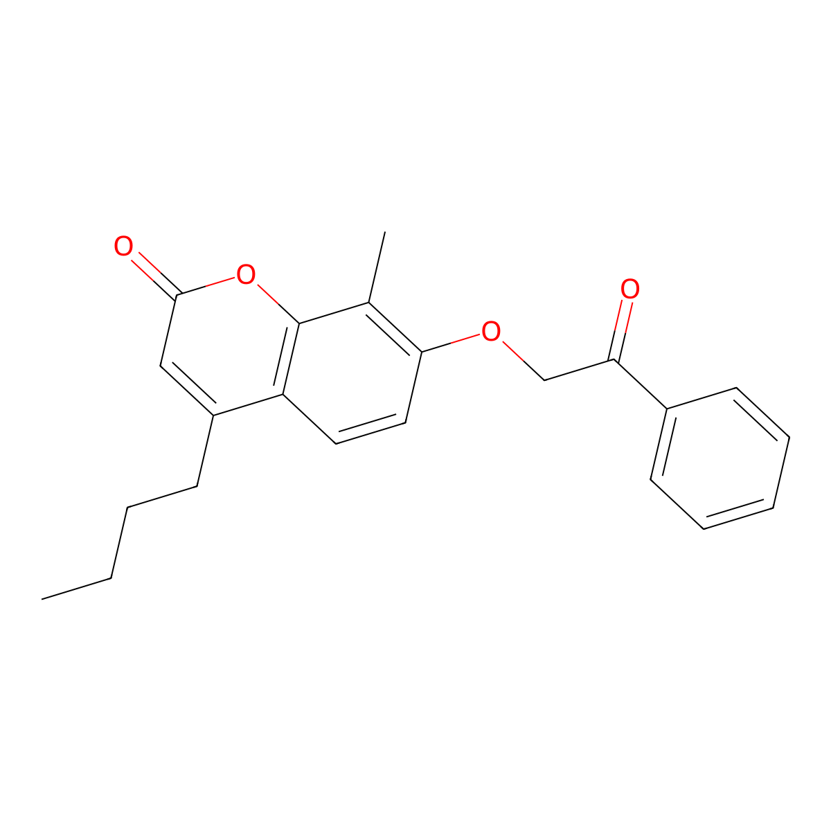 4-butyl-8-methyl-7-(2-oxo-2-phenylethoxy)-2H-chromen-2-one molecular structure, CAS 374767-20-1