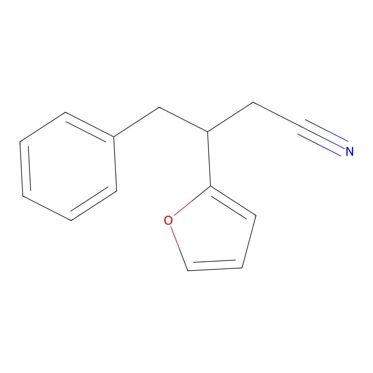 3-(Furan-2-yl)-4-phenylbutanenitrile molecular structure, CAS 374767-27-8
