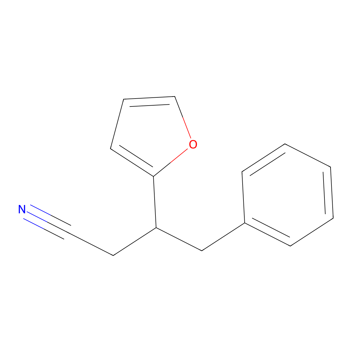 3-(Furan-2-yl)-4-phenylbutanenitrile molecular structure, CAS 374767-27-8