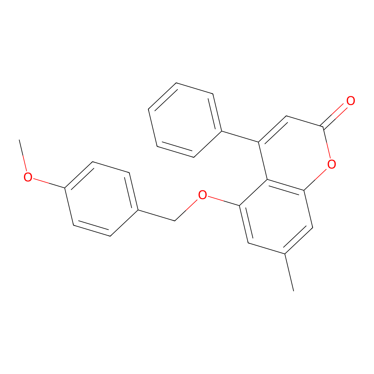 5-[(4-methoxybenzyl)oxy]-7-methyl-4-phenyl-2H-chromen-2-one molecular structure, CAS 374767-32-5